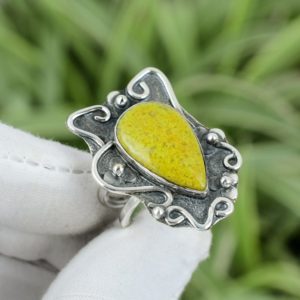 Shop Serpentine Rings! Australian Serpentine Ring 925 Sterling Silver Ring Ring Size 9.25 Very Pretty Gemstone Ring Handmade Jewelry Gift For Her Birthstone Ring | Natural genuine Serpentine rings, simple unique handcrafted gemstone rings. #rings #jewelry #shopping #gift #handmade #fashion #style #affiliate #ad
