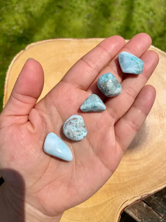 Awesome Larimar Tumbled Stone *healing *stress Relief *emotional Stability