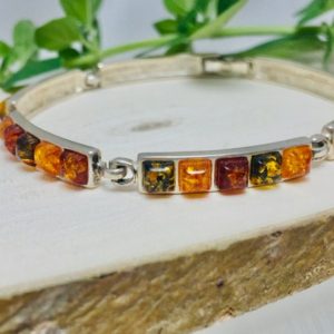 Shop Amber Bracelets! Baltic Amber Bracelet,Square Amber Bracelet,Amber Stone,Bernstein,Silver Bracelet,Amber and Silver,Amber Jewelry,Multicolor Amber Bracelet, | Natural genuine Amber bracelets. Buy crystal jewelry, handmade handcrafted artisan jewelry for women.  Unique handmade gift ideas. #jewelry #beadedbracelets #beadedjewelry #gift #shopping #handmadejewelry #fashion #style #product #bracelets #affiliate #ad