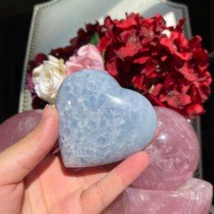 Shop Blue Calcite Stones & Crystals! BEAUTIFUL Blue Calcite Heart | Natural genuine stones & crystals in various shapes & sizes. Buy raw cut, tumbled, or polished gemstones for making jewelry or crystal healing energy vibration raising reiki stones. #crystals #gemstones #crystalhealing #crystalsandgemstones #energyhealing #affiliate #ad