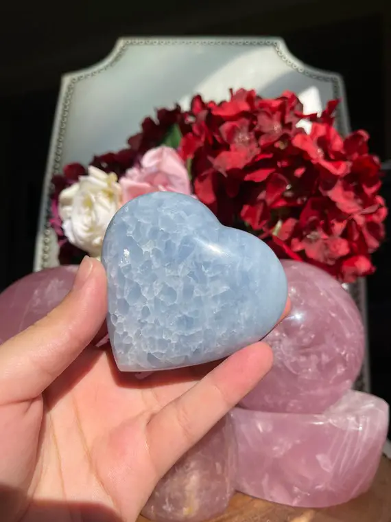Beautiful Blue Calcite Heart