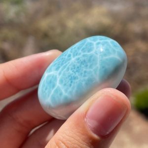 Shop Larimar Shapes! BEST QUALITY larimar worry stone || rare high quality grade AA polished larimar palm stone tumbles , from Dominican Republic | Natural genuine stones & crystals in various shapes & sizes. Buy raw cut, tumbled, or polished gemstones for making jewelry or crystal healing energy vibration raising reiki stones. #crystals #gemstones #crystalhealing #crystalsandgemstones #energyhealing #affiliate #ad