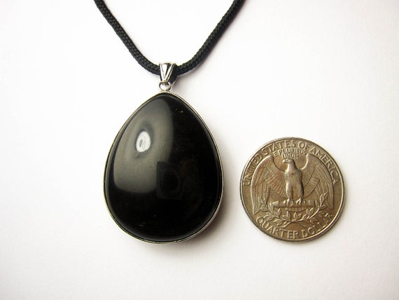 Black Obsidian, Obsidian Pendant, Obsidian Necklace, Obsidian Jewelry, Black Obsidian Stone, Raw Black Obsidian, Rainbow Obsidian,