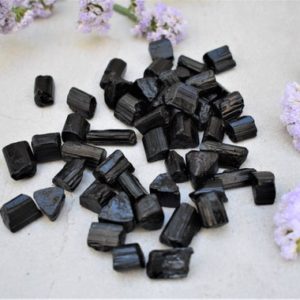 Shop Raw & Rough Black Tourmaline Stones! Black Tourmaline Raw Extra Small Pieces (Set of 6-Pieces) Style 1 | Natural genuine stones & crystals in various shapes & sizes. Buy raw cut, tumbled, or polished gemstones for making jewelry or crystal healing energy vibration raising reiki stones. #crystals #gemstones #crystalhealing #crystalsandgemstones #energyhealing #affiliate #ad
