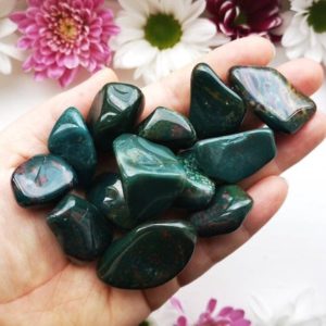 Shop Bloodstone Stones & Crystals! Bloodstone Crystal Tumbled Stone 20-30mm | Natural genuine stones & crystals in various shapes & sizes. Buy raw cut, tumbled, or polished gemstones for making jewelry or crystal healing energy vibration raising reiki stones. #crystals #gemstones #crystalhealing #crystalsandgemstones #energyhealing #affiliate #ad