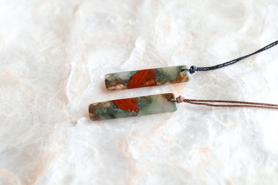 Bloodstone Necklace, Natural Blood Stone Pendant Necklace, Waterproof, March Birthstone, Crystal Necklaces For Women, Handmade Jewelry