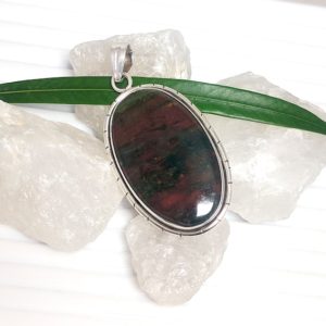 Shop Bloodstone Necklaces! Bloodstone Pendant, Bloodstone Necklace, 925 Silver Pendant, Natural Bloodstone Pendant, Bloodstone Cabochon, New Year Sale | Natural genuine Bloodstone necklaces. Buy crystal jewelry, handmade handcrafted artisan jewelry for women.  Unique handmade gift ideas. #jewelry #beadednecklaces #beadedjewelry #gift #shopping #handmadejewelry #fashion #style #product #necklaces #affiliate #ad