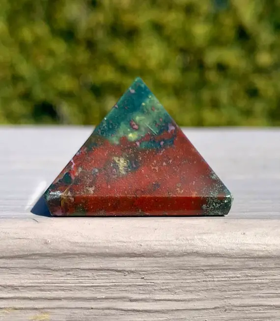 Bloodstone Pyramid From India 1 Inch Base Intuitively Chosen