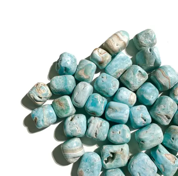 Blue Aragonite Tumbles | Aragonite | Crystals | Crystal Tumble | Tumbled Stone | Polished Pocket Stone | Healing Crystal | Calcite | Gift