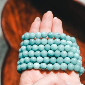 Shop Blue Calcite Jewelry! Aquamarine Beaded Bracelet | Natural genuine Blue Calcite jewelry. Buy crystal jewelry, handmade handcrafted artisan jewelry for women.  Unique handmade gift ideas. #jewelry #beadedjewelry #beadedjewelry #gift #shopping #handmadejewelry #fashion #style #product #jewelry #affiliate #ad