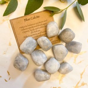 Blue Calcite Crystal Tumbled Stone – | Natural genuine stones & crystals in various shapes & sizes. Buy raw cut, tumbled, or polished gemstones for making jewelry or crystal healing energy vibration raising reiki stones. #crystals #gemstones #crystalhealing #crystalsandgemstones #energyhealing #affiliate #ad