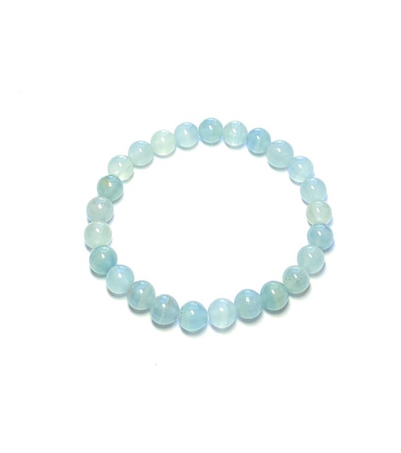 Blue Calcite Gemstone Bead Bracelet   |  Stretch Bracelet  |  Semi Precious Stone  |  Healing Beads  | Women’s Bracelet | Stacking Bracelet