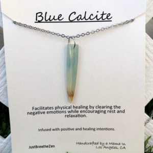 Shop Blue Calcite Jewelry! Blue Calcite Necklace, Calcite Necklace, Calming Necklace, Healing Jewelry, Meaningful Jewelry, Gemstone Necklace, Healing Stones, reiki | Natural genuine Blue Calcite jewelry. Buy crystal jewelry, handmade handcrafted artisan jewelry for women.  Unique handmade gift ideas. #jewelry #beadedjewelry #beadedjewelry #gift #shopping #handmadejewelry #fashion #style #product #jewelry #affiliate #ad