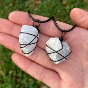 Shop Blue Calcite Pendants! Blue Calcite Pendant, Raw Stone, Wire Wrap Necklace, Handmade Jewelry, Natural Stone Accessories, Healing Crystals | Natural genuine Blue Calcite pendants. Buy crystal jewelry, handmade handcrafted artisan jewelry for women.  Unique handmade gift ideas. #jewelry #beadedpendants #beadedjewelry #gift #shopping #handmadejewelry #fashion #style #product #pendants #affiliate #ad