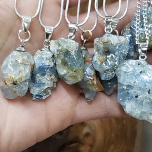 Shop Blue Calcite Jewelry! Adirondack Blue Calcite Pendant Necklace , Adirondack sourced and Made | Natural genuine Blue Calcite jewelry. Buy crystal jewelry, handmade handcrafted artisan jewelry for women.  Unique handmade gift ideas. #jewelry #beadedjewelry #beadedjewelry #gift #shopping #handmadejewelry #fashion #style #product #jewelry #affiliate #ad