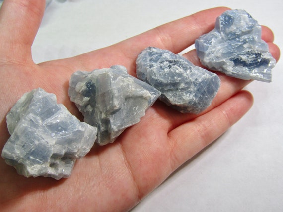 Blue Calcite Raw Chunk - Rough Blue Calcite Stone Piece - Natural Blue Calcite Crystal Raw Specimen