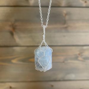 Shop Blue Calcite Jewelry! Blue Calcite (tumbled) Necklaces | Natural genuine Blue Calcite jewelry. Buy crystal jewelry, handmade handcrafted artisan jewelry for women.  Unique handmade gift ideas. #jewelry #beadedjewelry #beadedjewelry #gift #shopping #handmadejewelry #fashion #style #product #jewelry #affiliate #ad