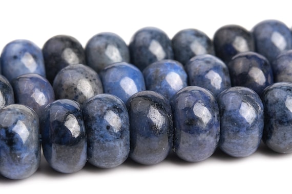 Blue Dumortierite Beads Genuine Natural Grade Aaa Gemstone Rondelle Loose Beads 6mm 8mm Bulk Lot Options