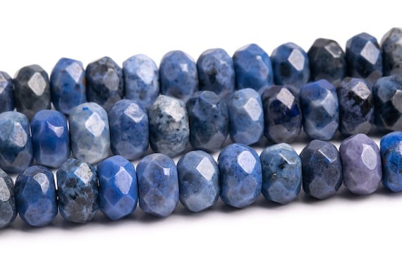 Blue Dumortierite Beads Genuine Natural Grade Aaa Gemstone Faceted Rondelle Loose Beads 6mm 8mm Bulk Lot Options