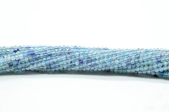 Blue Fluorite Rondelle Beads,gemstones Beads,natural Faceted Beads,2mm-2.5mm Beads Strand,micro Faceted Beads,13"strand,jewelry Making Beads