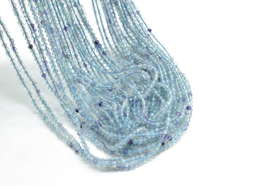 Blue Fluorite Rondelle Beads,gemstones Beads,natural Faceted Beads,2mm-2.5mm Beads Strand,micro Faceted Beads,13"strand,jewelry Making Beads