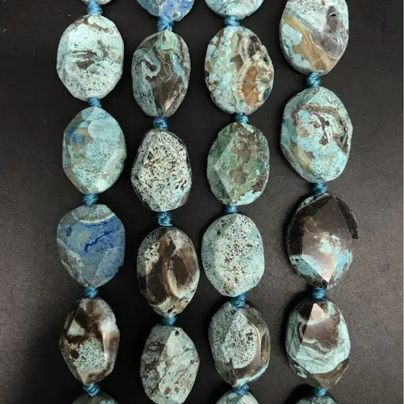 Blue Ocean Agate Faceted Oval Slabs,raw Ocean Jasper Cut Slice Drops Nugget,colorful Gemstone Cabochon Pendants Necklaces
