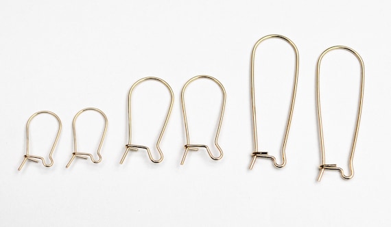 Bulk 14 Kt Gf Large Kidney  Ear Wires  Gold Filled 16 Mm 23.5 Mm  35 Mm Jewelry Making  Earring Supplies Sold In Packs Of 10 And 50