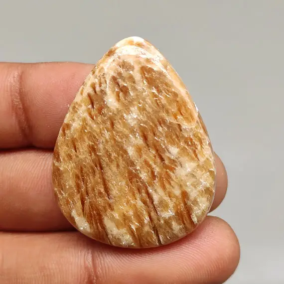 Candy Aragonite Cabochon Pear Shape 60ct Natural Brown Color Aragonite Loose Stone Smooth Polished Gemstone For Jewelry Wire Wrapping G4927