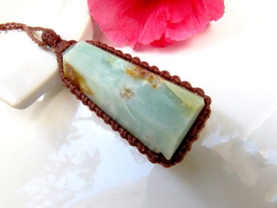 Caribbean Calcite Crystal Necklace, Calcite For Sale, Etsy Calcite, Calcite Meaning, Green Calcite, Calcite Pendant, Calcite Necklace