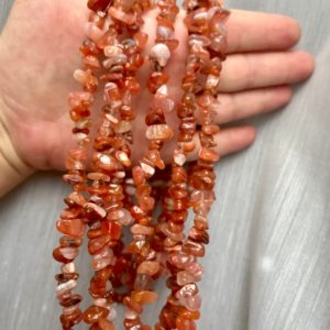 Shop Carnelian Chip & Nugget Beads! Carnelian chip beads, gemstone, polished beads, natural Carnelian, jewelry making, DIY jewelry, gemstones, natural gem, red orange gem stone | Natural genuine chip Carnelian beads for beading and jewelry making.  #jewelry #beads #beadedjewelry #diyjewelry #jewelrymaking #beadstore #beading #affiliate #ad