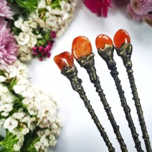 Shop Carnelian Points & Wands! Carnelian Crystal Wand | Witchcraft Supplies | Gemstone Wand | Crystal Healing | Natural genuine stones & crystals in various shapes & sizes. Buy raw cut, tumbled, or polished gemstones for making jewelry or crystal healing energy vibration raising reiki stones. #crystals #gemstones #crystalhealing #crystalsandgemstones #energyhealing #affiliate #ad
