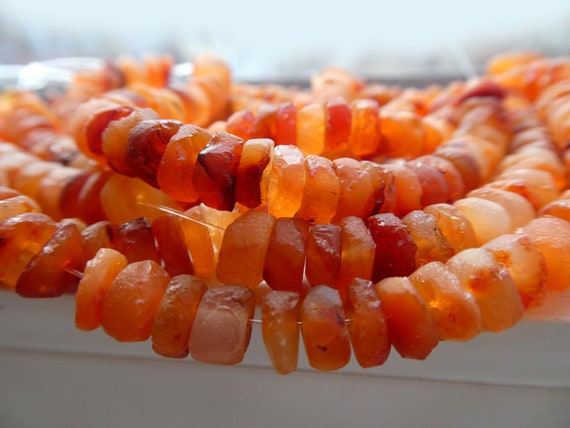 Carnelian Rondelle Matte Beads- 6x4mm Beads -4in Strand- Jewelry Beads Supply -orange Gemstone Beads- Carnelian Rondelle Beads