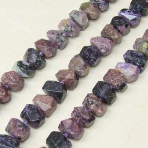 Shop Charoite Faceted Beads! Charoite Faceted Nugget, Gemstone Beads, Polished Charoite Pendant, Charoite Bead, Loose Jewelry Stones, Half Strand, 12mm x 12mm x 20mm | Natural genuine faceted Charoite beads for beading and jewelry making.  #jewelry #beads #beadedjewelry #diyjewelry #jewelrymaking #beadstore #beading #affiliate #ad