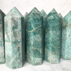 Shop Amazonite Points & Wands! Choose your Amazonite * 7 – 8 CM * 40- 60 GRAM .  énergie positive . pierre naturelle  . Natural Amazonite. Crystal point Tower | Natural genuine stones & crystals in various shapes & sizes. Buy raw cut, tumbled, or polished gemstones for making jewelry or crystal healing energy vibration raising reiki stones. #crystals #gemstones #crystalhealing #crystalsandgemstones #energyhealing #affiliate #ad