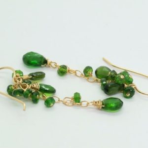 Chrome Diopside Earrings, Emerald Green Gemstone, Green Earrings, Chrome Diopside Dangle | Natural genuine Diopside earrings. Buy crystal jewelry, handmade handcrafted artisan jewelry for women.  Unique handmade gift ideas. #jewelry #beadedearrings #beadedjewelry #gift #shopping #handmadejewelry #fashion #style #product #earrings #affiliate #ad