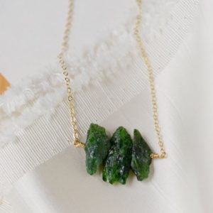 Shop Diopside Necklaces! Green Chrome Diopside Necklace – Raw Crystal Pendant – Sterling Silver or 14k Gold Filled – Rough Gemstone Jewelry – For Women | Natural genuine Diopside necklaces. Buy crystal jewelry, handmade handcrafted artisan jewelry for women.  Unique handmade gift ideas. #jewelry #beadednecklaces #beadedjewelry #gift #shopping #handmadejewelry #fashion #style #product #necklaces #affiliate #ad