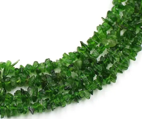 Chrome Diopside Uncut Chips, Natural Chrome Diopside Smooth Nuggets And Uncut Beads, Smooth Raw Beads, Chrome Diopside Gemstone Beads
