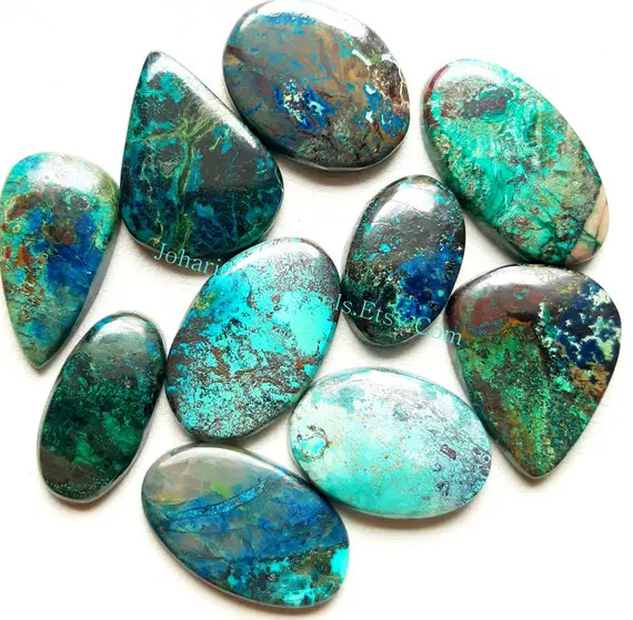 Chrysocolla Cabochon Wholesale Lot By Weight With Different Shapes And Sizes Used For Jewelry Making