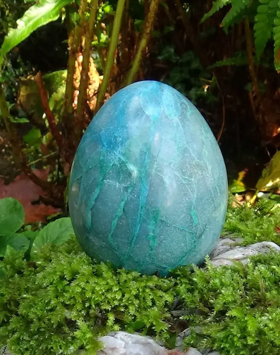 Chrysocolla Egg With Gem Silica From Peru