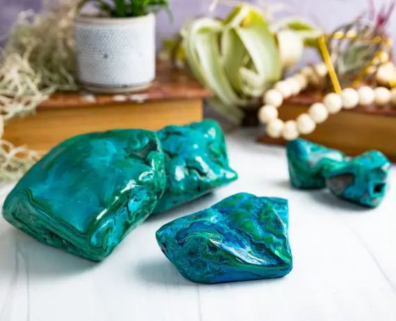 Chrysocolla Free Forms, Metaphysical Crystals, Reiki, Meditation, Spiritual, Witchy, Altar, Gifts, High Vibration, Chakra, Healing, Stones