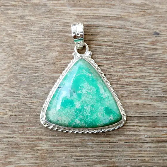 Chrysoprase Necklace Pendant, 925 Sterling Silver Pendant, Handmade Silver Jewelry, Chrysoprase Silver Pendant For Necklaces