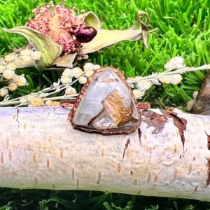 Shop Calcite Rings! copper calcite ring | triangle crystal ring | Natural genuine Calcite rings, simple unique handcrafted gemstone rings. #rings #jewelry #shopping #gift #handmade #fashion #style #affiliate #ad