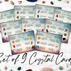 Shop Healing Stones Charts! Crystal Meaning Cards | Printable set of 9 cards that lists healing crystals, their meanings, and a bonus card for cleaning your crystals. | Shop jewelry making and beading supplies, tools & findings for DIY jewelry making and crafts. #jewelrymaking #diyjewelry #jewelrycrafts #jewelrysupplies #beading #affiliate #ad