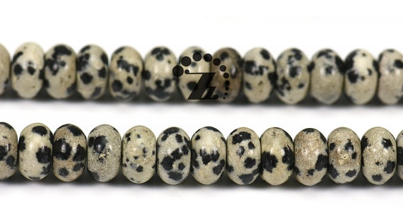 Dalmatian Jasper,15" Strand Dalmatian Obsidian Smooth Rondelle Bead,abacus Bead,space Bead,spot Spotted Bead,beading,5x8mm 6x10mm For Chosse