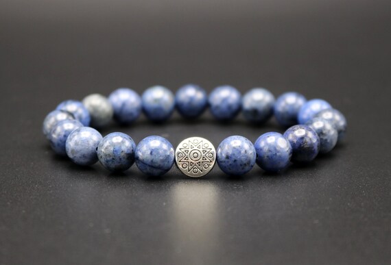Natural Blue Russian Dumortierite Bracelet For Men / Women , 10mm - Grade Aaa