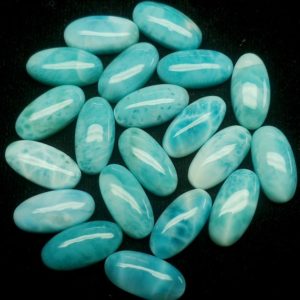 Shop Larimar Cabochons! Natural Dominican Larimar, Long Oval Cabochon, Size 16×8 mm, Larimar Loose Gemstone, Making Jewelry, Ring, Earrings, Pendant, Necklace | Natural genuine stones & crystals in various shapes & sizes. Buy raw cut, tumbled, or polished gemstones for making jewelry or crystal healing energy vibration raising reiki stones. #crystals #gemstones #crystalhealing #crystalsandgemstones #energyhealing #affiliate #ad