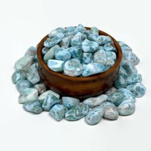 Shop Tumbled Larimar Crystals & Pocket Stones! Dominican Larimar Tumbled Stone | Natural genuine stones & crystals in various shapes & sizes. Buy raw cut, tumbled, or polished gemstones for making jewelry or crystal healing energy vibration raising reiki stones. #crystals #gemstones #crystalhealing #crystalsandgemstones #energyhealing #affiliate #ad