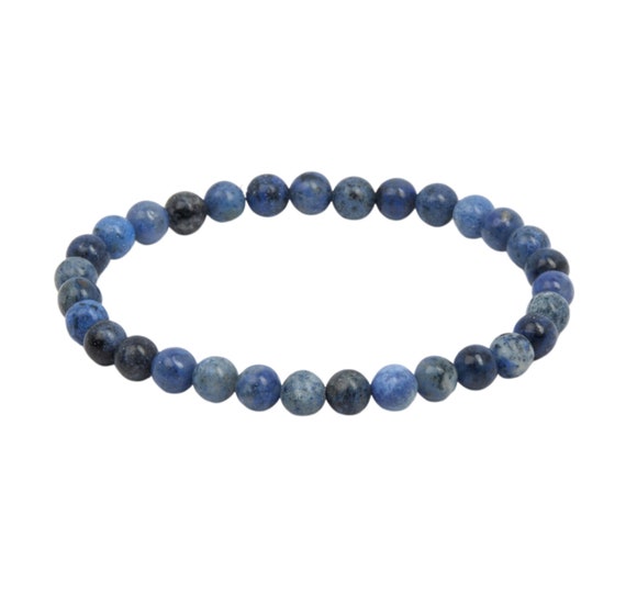 Dumortierite Bracelet - 6mm Beads - Grade A Dumortierite Stone Bracelet - Elastic Bracelet - Dumortierite Jewelry - Genuine Blue Gemstone