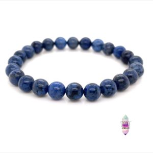 Shop Dumortierite Jewelry! Dumortierite Bracelet, 8mm Genuine Beaded Gemstone Stretch Bracelet, Mens Womens Unisex, Perfect Yoga Gifts | Natural genuine Dumortierite jewelry. Buy handcrafted artisan men's jewelry, gifts for men.  Unique handmade mens fashion accessories. #jewelry #beadedjewelry #beadedjewelry #shopping #gift #handmadejewelry #jewelry #affiliate #ad