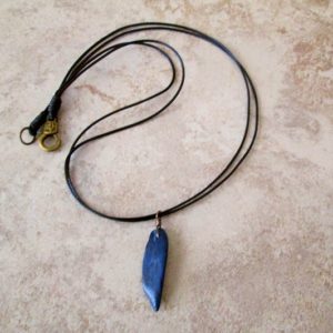 Dumortierite Cord Necklace, Minimalist Necklace, Double Strand Black Cord Necklace | Natural genuine Dumortierite necklaces. Buy crystal jewelry, handmade handcrafted artisan jewelry for women.  Unique handmade gift ideas. #jewelry #beadednecklaces #beadedjewelry #gift #shopping #handmadejewelry #fashion #style #product #necklaces #affiliate #ad